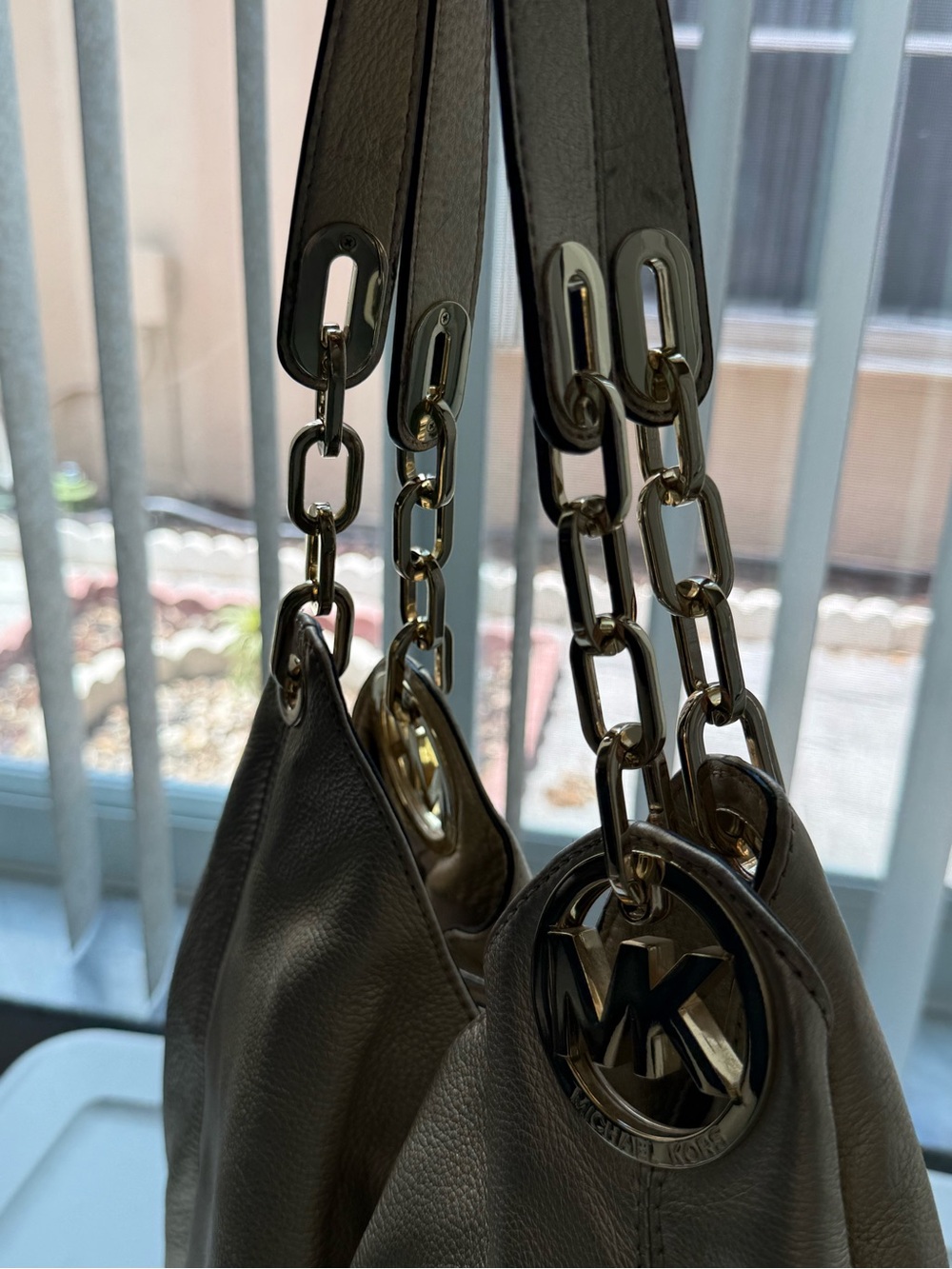 Michael Kors Metallic Gold Pebbled Leather Shoulder Hobo - Picture 3 of 12